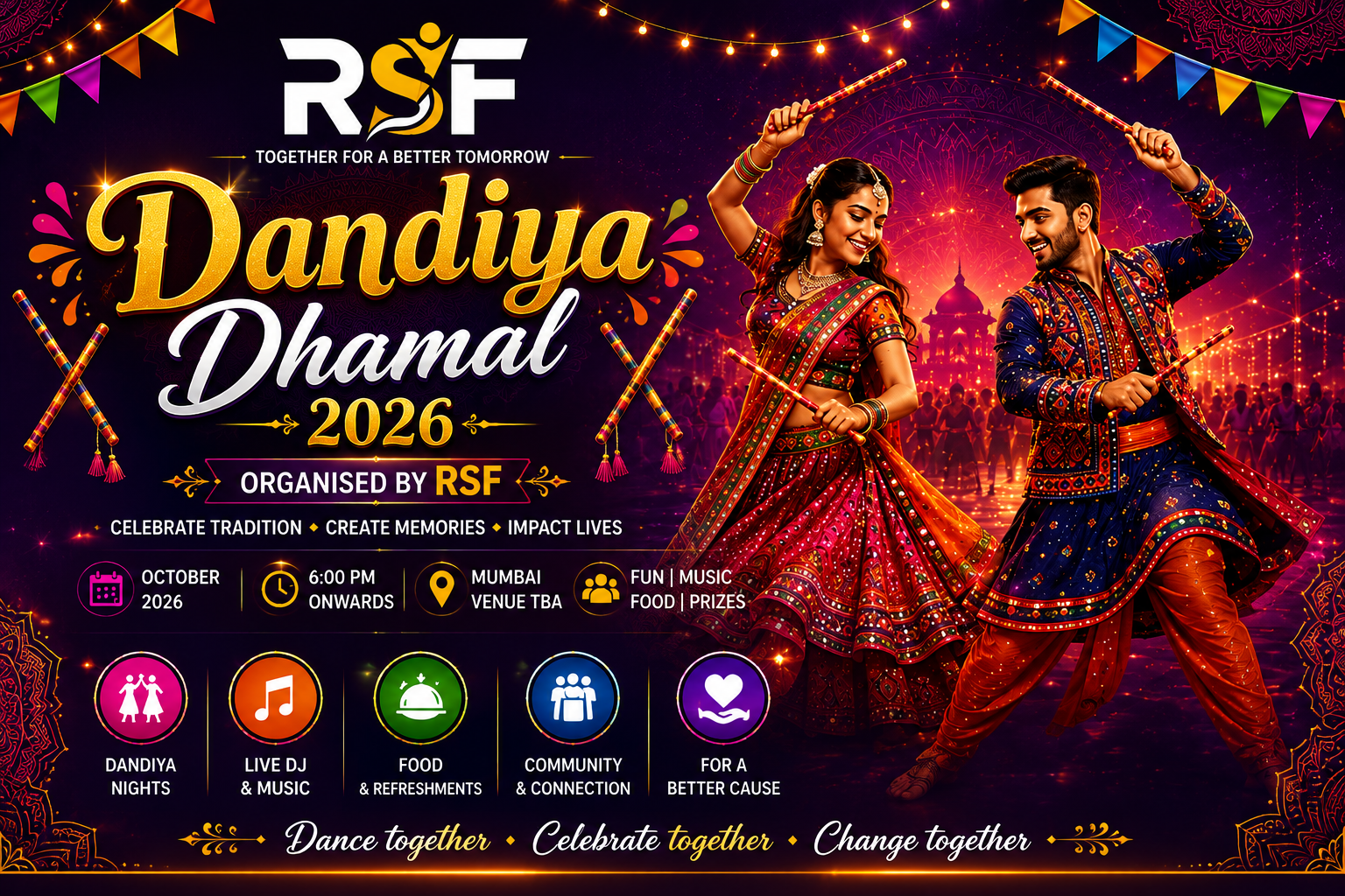 Dandiya Dhamal 2026 organised by Rakesh Shetty Foundation